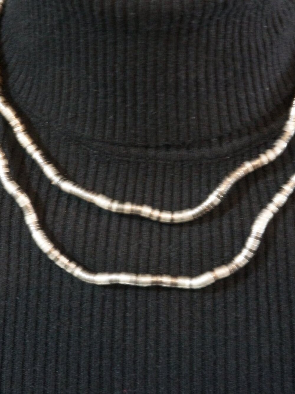 Vintage Two Tone Flexible Snake Spine Necklace 34" Moldable Bendable Choker Wrap